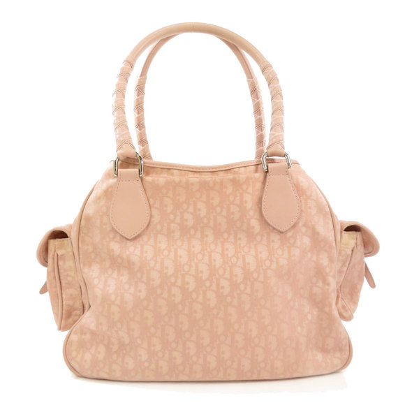 Christian Dior Trotter Pattern Tote Bag Nylon Jacquard Pink - Picture 2 of 9